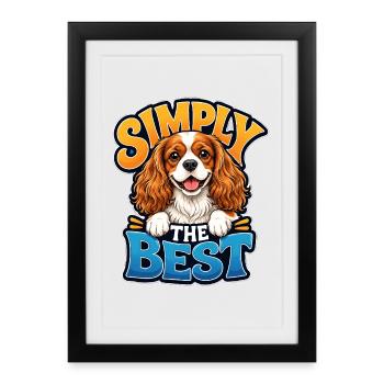 Kavallerier King Charles Spaniel - Gerahmtes Poster (27 × 37 cm) - Schwarz - Vorne