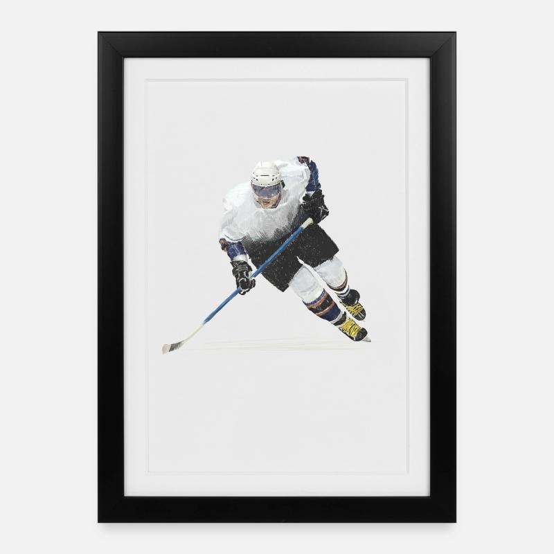 Eishockey - Gerahmtes Poster (27 × 37 cm) - Schwarz