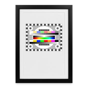 Test Image Couleurs Motif TV Rétro élégant dégradé 80 - Affiche encadrée (27 × 37 cm) - noir - Devant