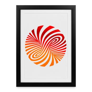 psychedelic tornado optical illusion swirl dre - Framed poster (27 × 37 cm) - black - Front