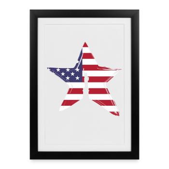 star america, freedom flag usa star freiheitsst - Framed poster (27 × 37 cm) - black - Front