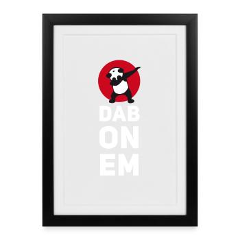 tamponner sur em tamponnant panda de football touché mooving - Affiche encadrée (27 × 37 cm) - noir - Devant