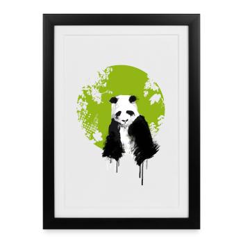 panda world, earth, watercolor, painting color extend u - Framed poster (27 × 37 cm) - black - Front