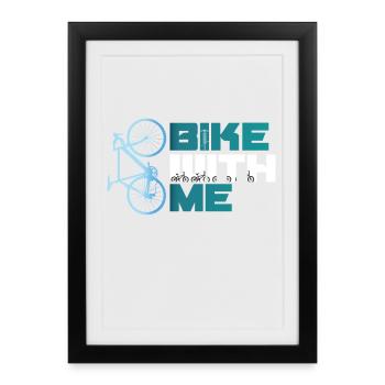 faire du vélo avec moi Fahrrad Rad bmx MTB Rennrad blau Team - Affiche encadrée (27 × 37 cm) - noir - Devant