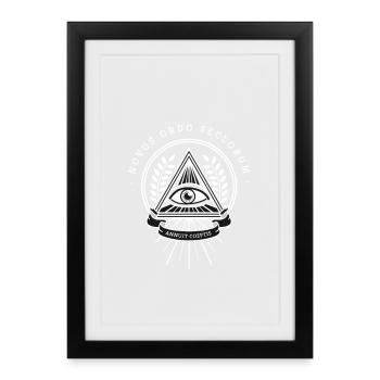 Illuminati all-seeing eye secret society pyramid - Framed poster (27 × 37 cm) - black - Front