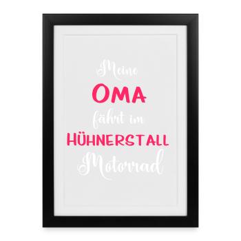 Oma Hühnerstall - Gerahmtes Poster (27 × 37 cm) - Schwarz - Vorne