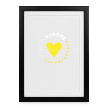 made in Europe love UE europe pas de star euro brexit - Affiche encadrée (27 × 37 cm) - noir - Devant