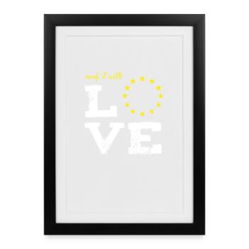 l’a fait avec amour UE europe naissance bébé pas de brexit s - Affiche encadrée (27 × 37 cm) - noir - Devant