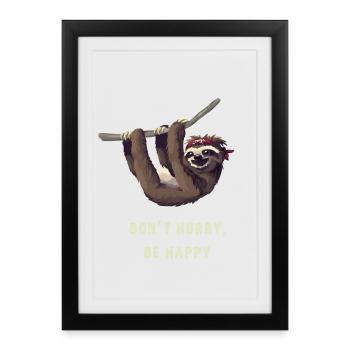 Sloth pirate froid ballot geek sommeil paresseux lol - Affiche encadrée (27 × 37 cm) - noir - Devant