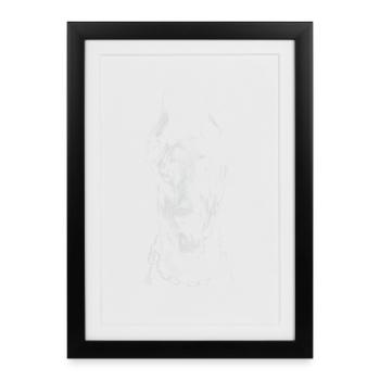 Doberman - Affiche encadrée (27 × 37 cm) - noir - Devant