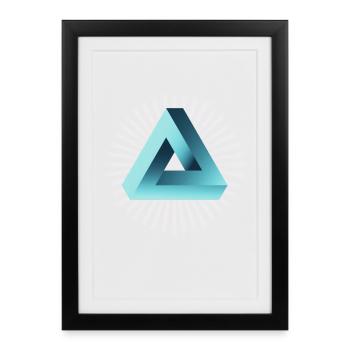 illusion illuminati illusion d'optique Escher ball - Affiche encadrée (27 × 37 cm) - noir - Devant