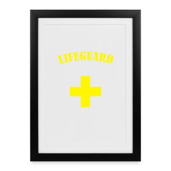 surveillant de baignade - Affiche encadrée (27 × 37 cm) - noir - Devant