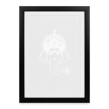 ganesha Elephant Yoga Hindu india Mandala Namaste - Framed poster (27 × 37 cm) - black - Front