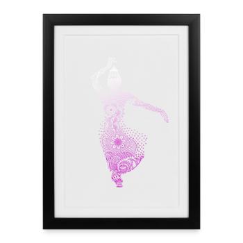 danse yoga temple Mandala méditation Inde shanti - Affiche encadrée (27 × 37 cm) - noir - Devant
