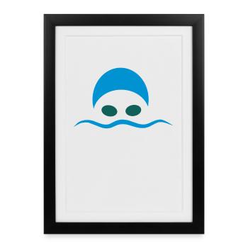 nage - Affiche encadrée (27 × 37 cm) - noir - Devant