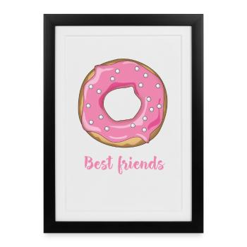 Beignets préférés doux grignotage rose suçage lo - Affiche encadrée (27 × 37 cm) - noir - Devant