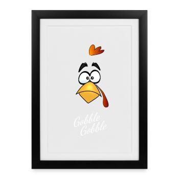 Chicken bird comic turkey humor head funny lol fu - Framed poster (27 × 37 cm) - black - Front