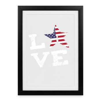 love usa liberty flag statue of liberty travel nyc - Framed poster (27 × 37 cm) - black - Front