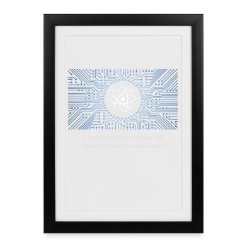 nerd programmateur urknall platine CPU pc code LOL - Affiche encadrée (27 × 37 cm) - noir - Devant