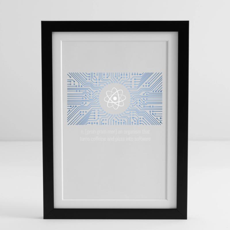 nerd programmer big bang board CPU pc code LOL Framed poster (27 × 37 cm)