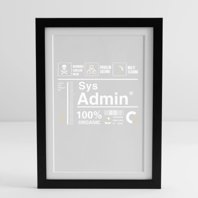 Sys admin programmier Ordinateur Nerd pc Platine cpu Affiche encadrée (27 × 37 cm)