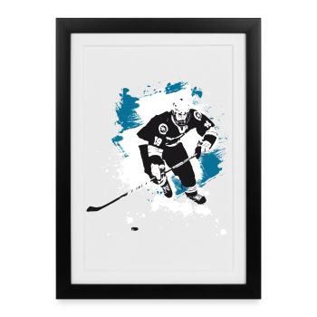 Eishockey puck Eisbären Fan hockey angriff tor - Framed poster (27 × 37 cm) - black - Front