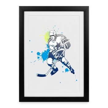 ice hockey splash puck polar bears shooter goal angri - Framed poster (27 × 37 cm) - black - Front