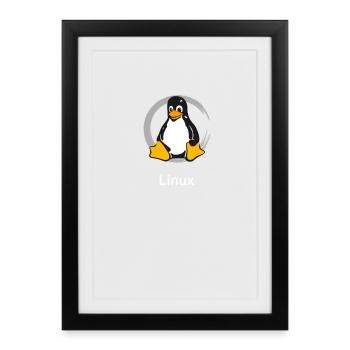 Pc computer Penguin nerd geek Programmer Admin - Framed poster (27 × 37 cm) - black - Front
