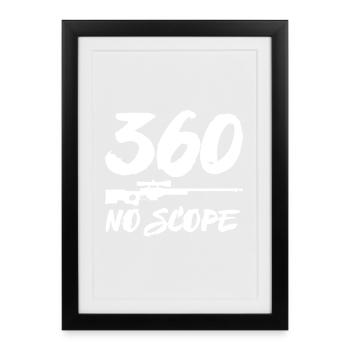 360 NO SCOPE CSGO AWP FPS PC GAMING MOTIF - Framed poster (27 × 37 cm) - black - Front