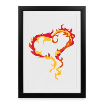 Coeur de la Flamme - Affiche encadrée (27 × 37 cm) - noir - Devant