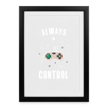 controller game retro computer play pc nerd gaming - Framed poster (27 × 37 cm) - black - Front