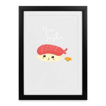 Sushi Team Sister Manga Cute Cosplay Japan Friends - Framed poster (27 × 37 cm) - black - Front
