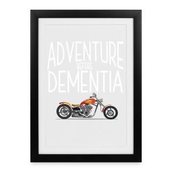 L’aventure des motocyclistes avant la démence - Affiche encadrée (27 × 37 cm) - noir - Devant