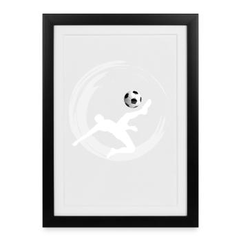 Soccer footballer soccer shot goal club sport fan - Framed poster (27 × 37 cm) - black - Front