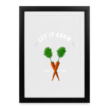 carotte grandir jardin fermier jardinier jardinier - Affiche encadrée (27 × 37 cm) - noir - Devant