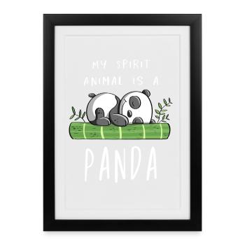 My Spirit Animal Is A Panda - Panda Bear - Comic - Framed poster (27 × 37 cm) - black - Front