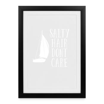Voile Salty Hair Dont Care - Affiche encadrée (27 × 37 cm) - noir - Devant