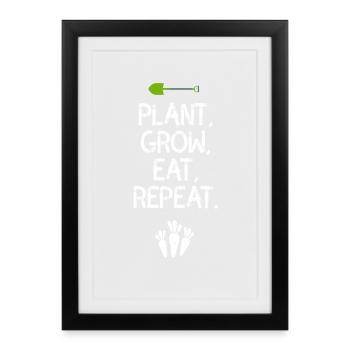 garden gardener farmer organic bio vegan farmer - Framed poster (27 × 37 cm) - black - Front