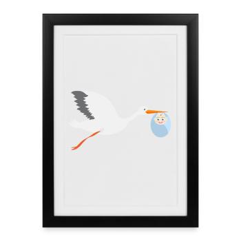 funny animals plants fruit vegetables children's motifs - Framed poster (27 × 37 cm) - black - Front