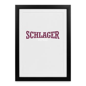 J'adore Schlager allemand - Ultra - Cadeau - Affiche encadrée (27 × 37 cm) - noir - Devant