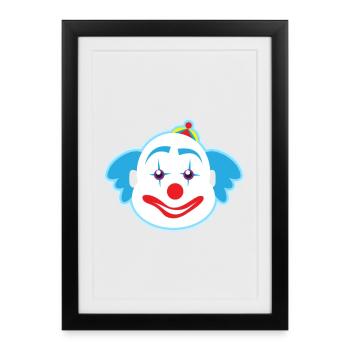 funny clown plants fruits vegetables kids motifs - Framed poster (27 × 37 cm) - black - Front