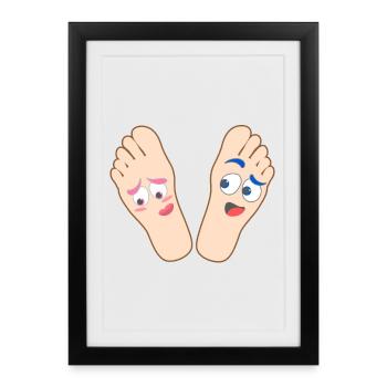 Chemise enfant flirter pieds chemise motif drôle pieds - Affiche encadrée (27 × 37 cm) - noir - Devant