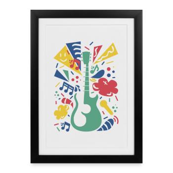 Colorful Guitar Symphony - Framed poster (27 × 37 cm) - black - Front