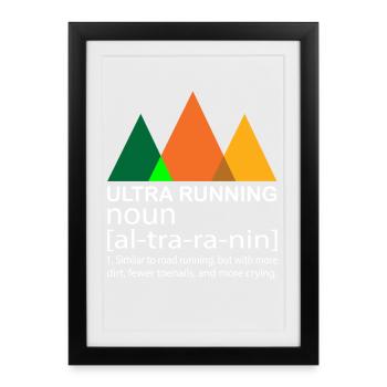 Ultra Running Running Shirt & cadeau - Affiche encadrée (27 × 37 cm) - noir - Devant
