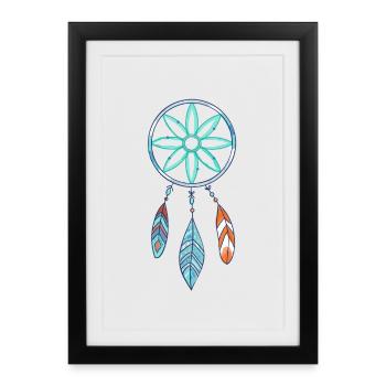 Boho Dreamcatcher Azure Blossom Jewelry - Framed poster (27 × 37 cm) - black - Front