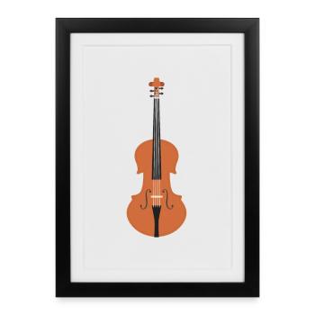 Jouez au violon instrument de musique instrument de corde - Affiche encadrée (27 × 37 cm) - noir - Devant