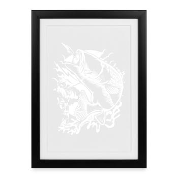 Fisherman T shirt - Framed poster (27 × 37 cm) - black - Front