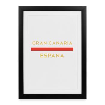 T-shirt Gran Canaria Espagne - Affiche encadrée (27 × 37 cm) - noir - Devant