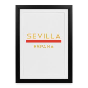 Seville Gold Font Line - Framed poster (27 × 37 cm) - black - Front