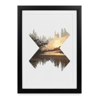 X-Landscape Sunset - Framed poster (27 × 37 cm) - black - Front